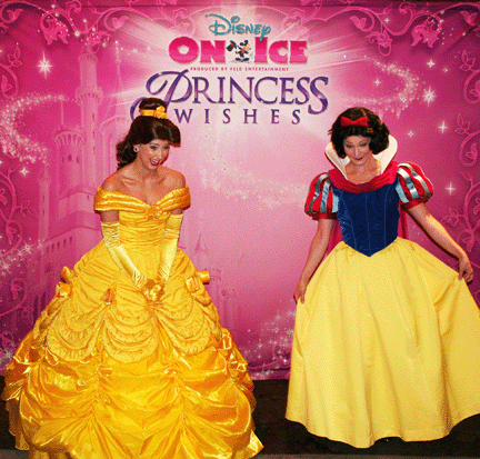 Belle and Snow White at Ice Chalet